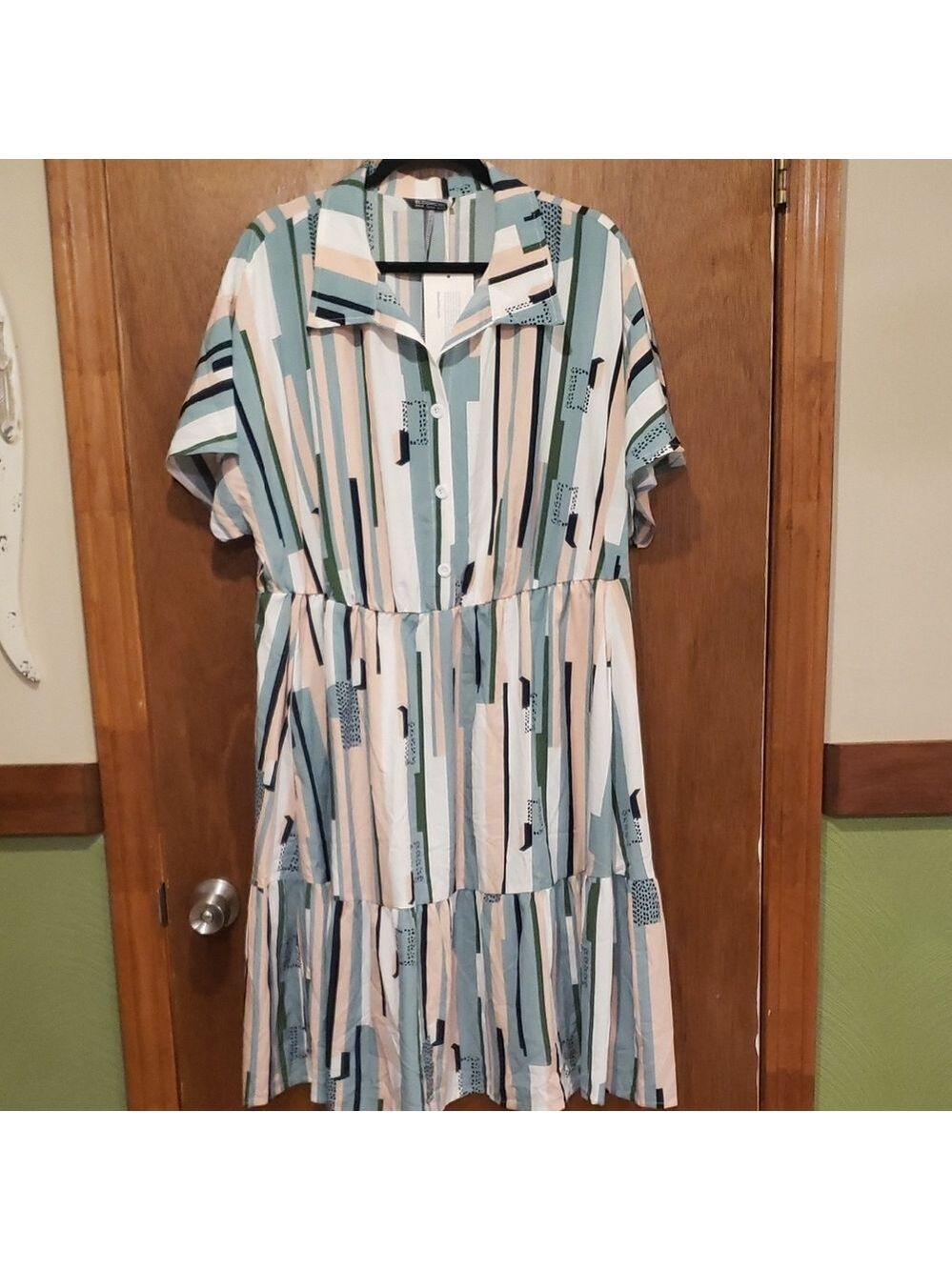 BloomChic Multicolor Striped Tiered Dress